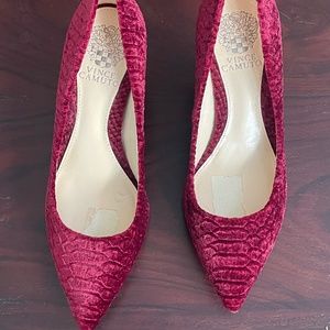 Vince Camuto Burgundy Velvet Pumps